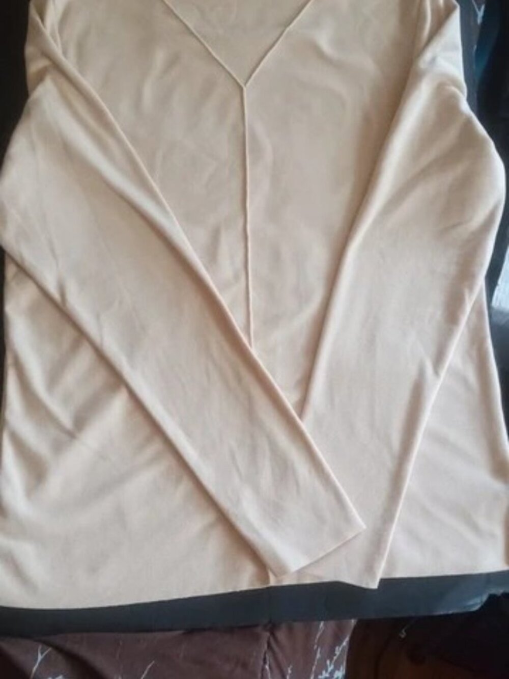 Women's Cream Mock Turtleneck Knit Pullover Long Sleeve Super Soft XXL